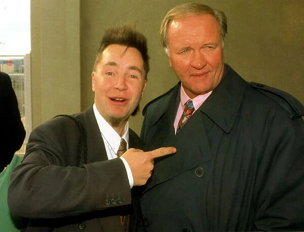 Ron Atkinson football manager with musician Nigel Kennedy Dbase