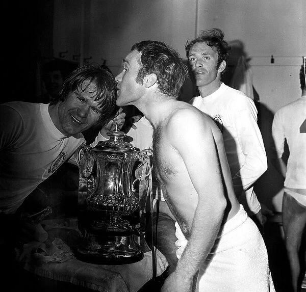 Ron Harris & David Webb celebrate win over Leeds 1970 in FA cup final replay with