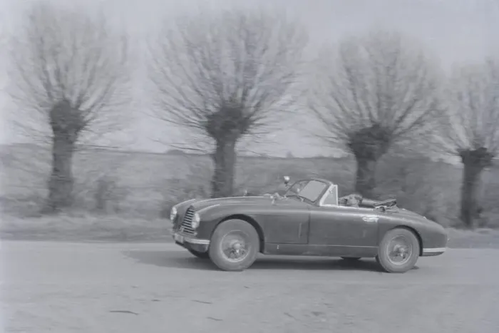 Framed Print : Ronald Helterington from Birmingham seen here with Reg Pannell in his Aston Martin D. B. 2