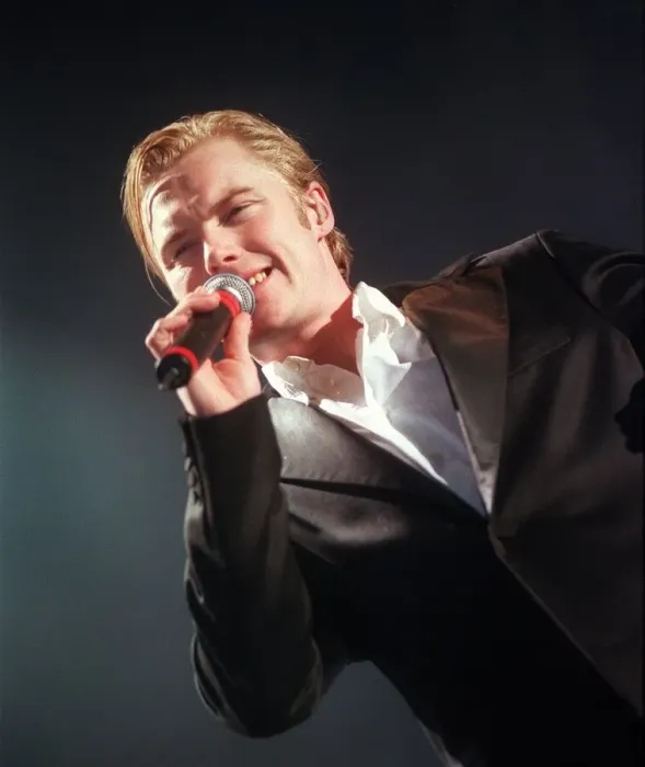 Framed Print : Ronan Keating singing during concert in Glasgow December 1999 Framed Print : Ronan Keating singing during concert in Glasgow December 1999