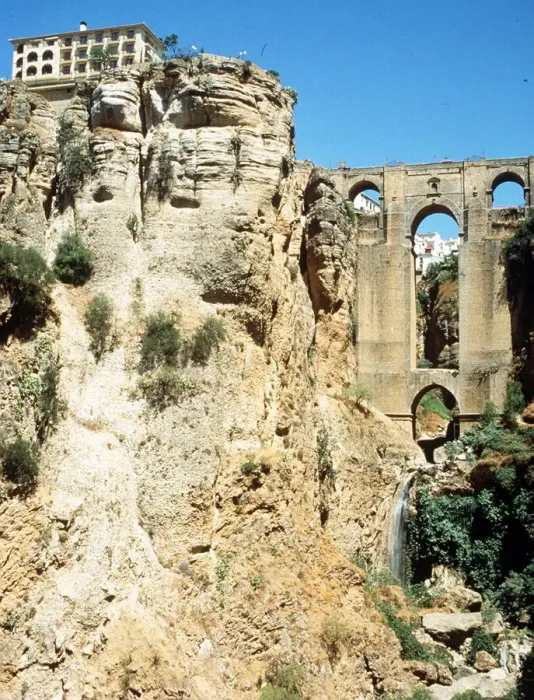 Framed Print : Ronda Bridge on cliff face Spain 1999 Framed Print : Ronda Bridge on cliff face Spain 1999