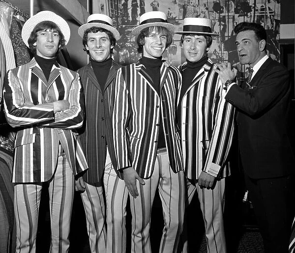 Ronnie Bond, Peter Staples, Chris Britton and Reg Presley of the pop group The Troggs