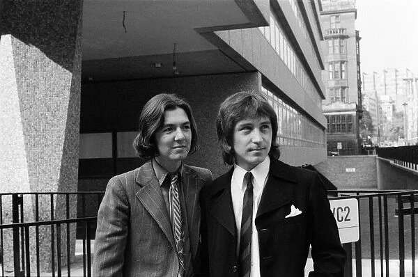 Ronnie Lane and Kenney Jones of the Small Faces pop group pictured outside the High Court