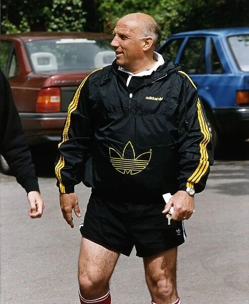 Ronnie Moran football coach of Liverpool FC attends a training session ahead of the 1992