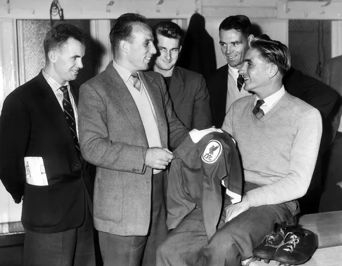 Framed Print : Ronnie Moran Football Player of Liverpool with Dave Hickson, Alan A Court Framed Print : Ronnie Moran Football Player of Liverpool with Dave Hickson, Alan A Court