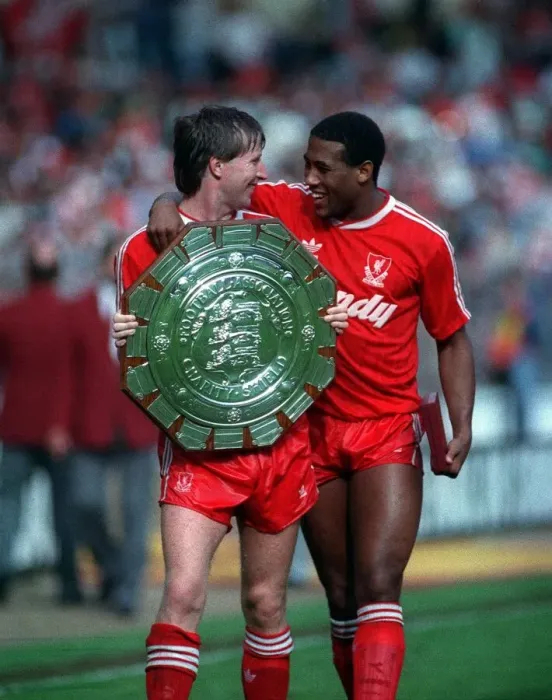 Framed Print : Ronnie Whelan and John Barnes Wimbledon v Liverpool at Wembley Charity Shield