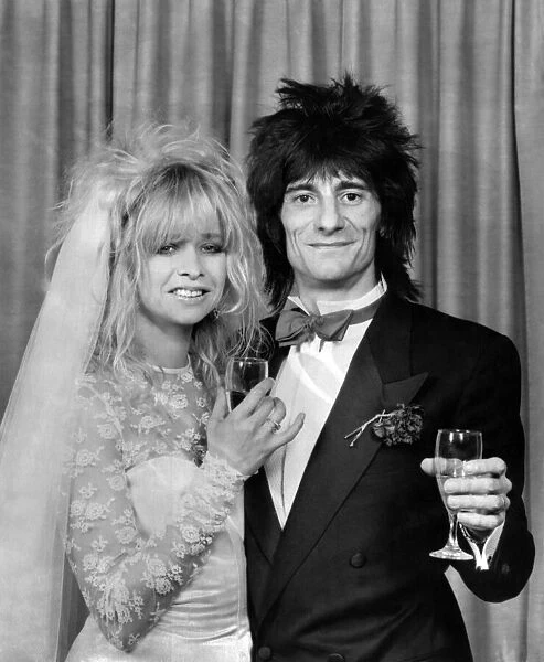 Ronnie Wood and wife Jo Howard. January 1985