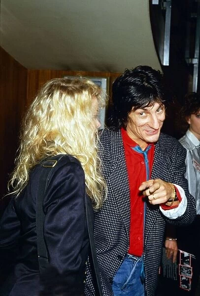Ronnie Wood - with wife Jo, at the premiere of 'Hearts of Fire'