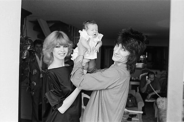 Ronnie Wood, his wife Jo Wood introduce their daughter Leah, aged 5 weeks old
