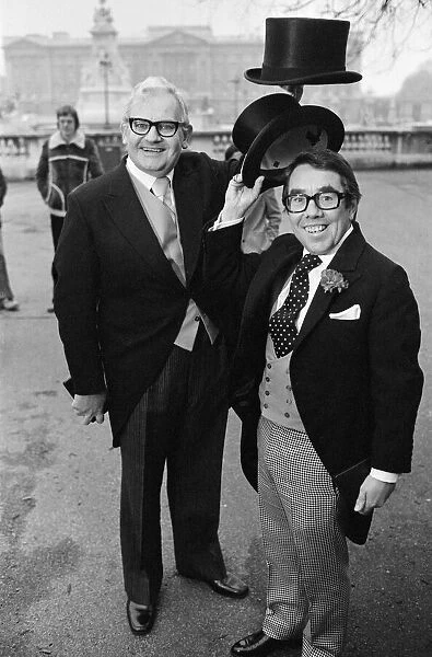 The Two Ronnies (Ronnie Barker and Ronnie Corbett), after receiving their decorations