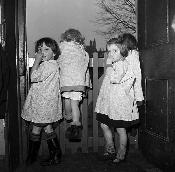 Rosemary Street Nursery School, Bristol. Pictured, girls from the nursery school who have