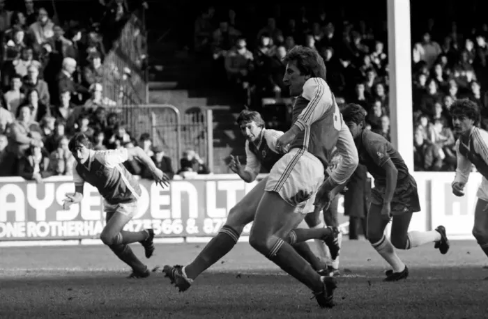 Framed Print : Rotherham United 6 v. Chelsea 0. Division 2 Football October 1981 MF04-14-031 Framed Print : Rotherham United 6 v. Chelsea 0. Division 2 Football October 1981 MF04-14-031