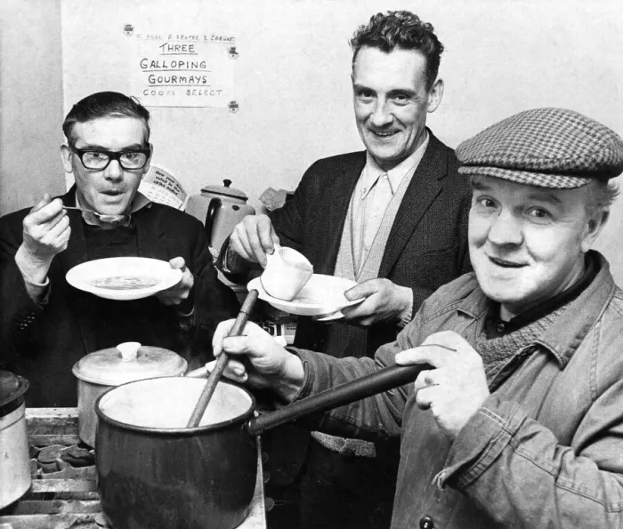 Framed Print : A round the clock soup kitchen for hungry miners is brightening the gloom at Boldon Framed Print : A round the clock soup kitchen for hungry miners is brightening the gloom at Boldon