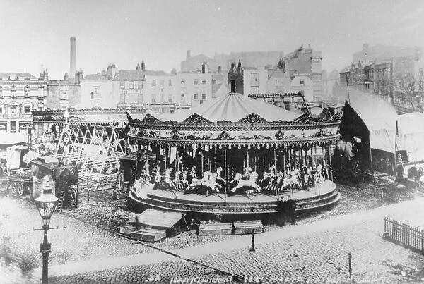 Roundabouts on The Horsefair, Bristol 1880