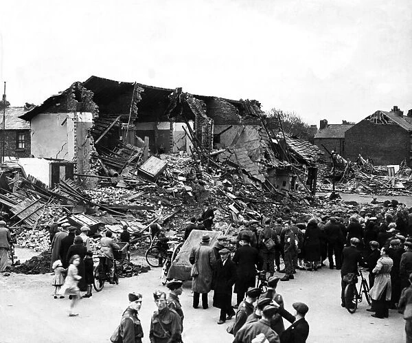 A row of houses in Livingstone Street, Birkenhead, which was destroyed by bombs during
