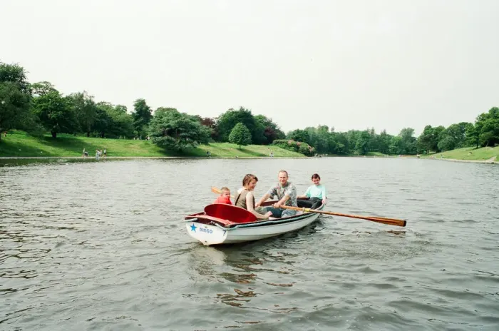 Framed Print : Rowing Boats for Hire return to Sefton Park, Liverpool, 13th June 1993 Framed Print : Rowing Boats for Hire return to Sefton Park, Liverpool, 13th June 1993