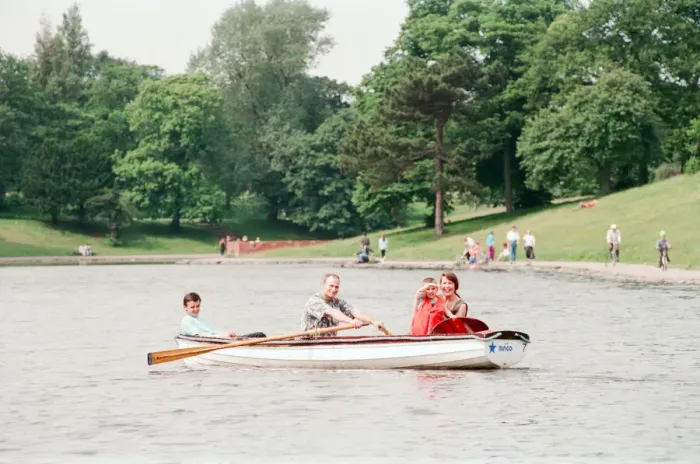 Framed Print : Rowing Boats for Hire return to Sefton Park, Liverpool, 13th June 1993 Framed Print : Rowing Boats for Hire return to Sefton Park, Liverpool, 13th June 1993