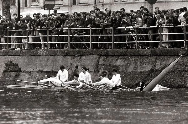 Rowing - Oxford v Cambridge Boat Race - 1984 cambridge take a dip as their boat