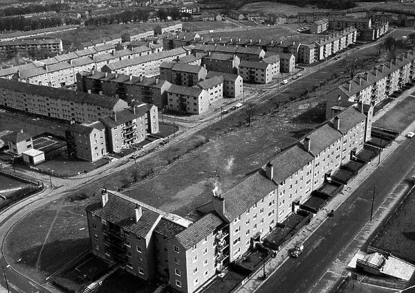 Rows of houses in Glasgow, Scotland. 29th March 1969