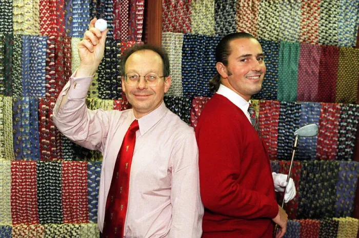 Framed Print : Roy Bishro and Van Philips of Tie Rack shop for Ian Miller business column Framed Print : Roy Bishro and Van Philips of Tie Rack shop for Ian Miller business column