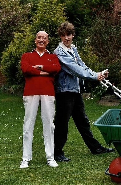Roy Castle with his Musical Son Ben in the Family Garden