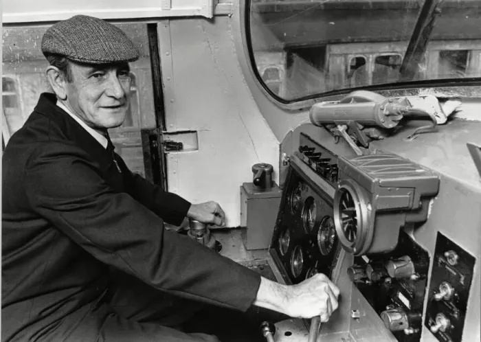 Framed Print : Roy Holmes retired driver behind the control of the Tulyar deltic engine