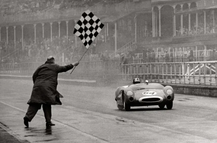 Framed Print : Roy Salvadori Motor Racing Aintree April 1963 Salvadori takes Framed Print : Roy Salvadori Motor Racing Aintree April 1963 Salvadori takes