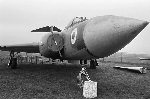 A Royal Air Force Gloster Javelin FAW5 fighter and interceptor plane on display at