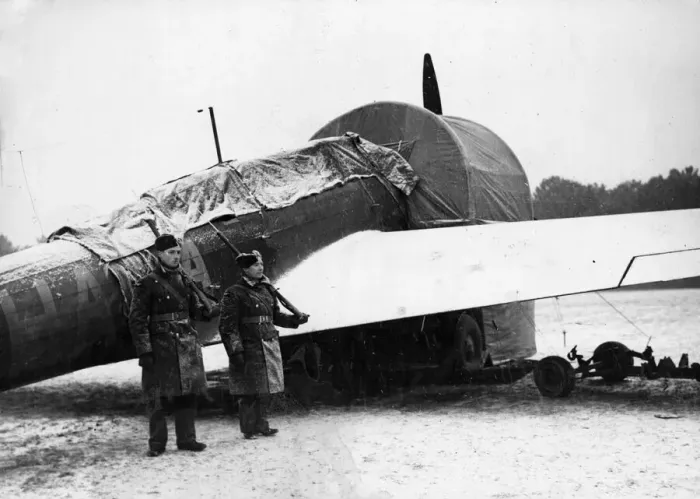 Framed Print : Royal Air Force personnel in France carry on in spite of the severe winter making