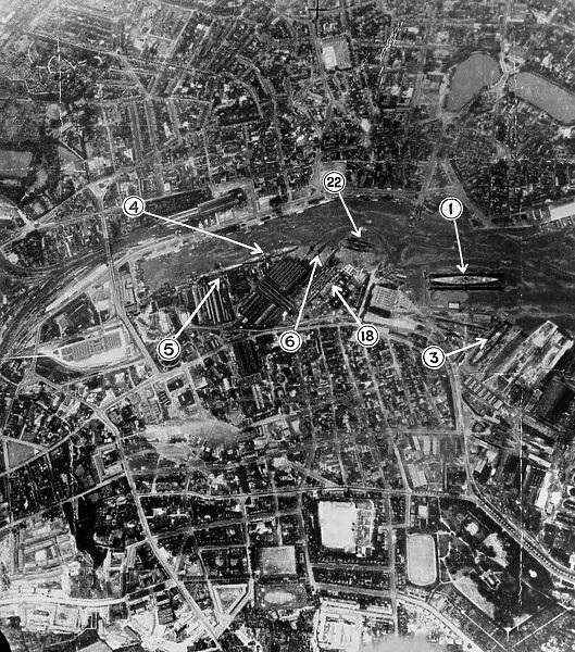 Royal Air Force raid on Kiel harbour. December 1940