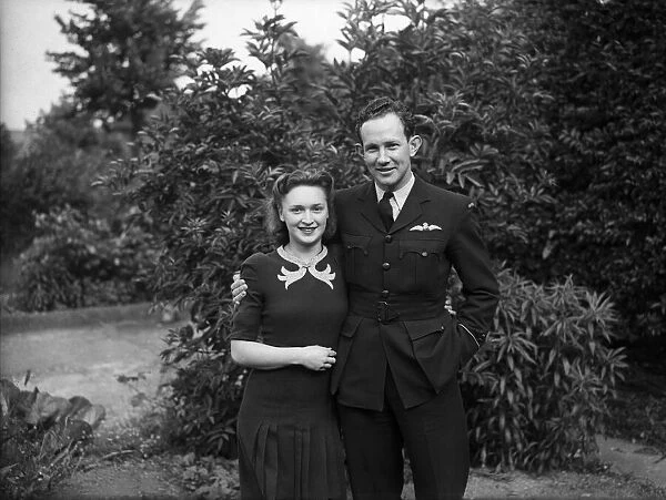 Royal Airforce Flying Officer Alan Preston with his partner Agnes Brown