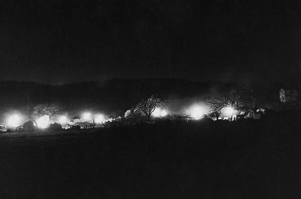 Royal Artillery guns in action around Monte Camino. 17th December 1943