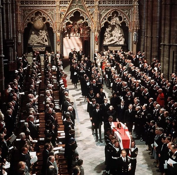 Royal family attend Funeral of Earl Mountbatten in 1979 Westminster Abbey