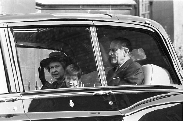 The royal family attending church at Windsor, the Queen