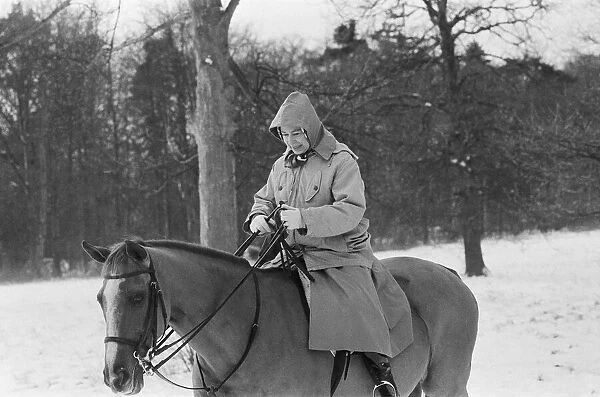 The Royal Family at Christmas and New Year. Queen Elizabeth II out riding