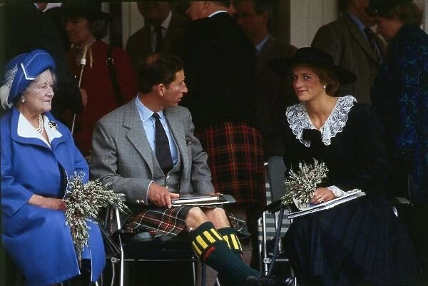 The Royal Family on the podium at the annual Braemar Highland Games near Balmoral