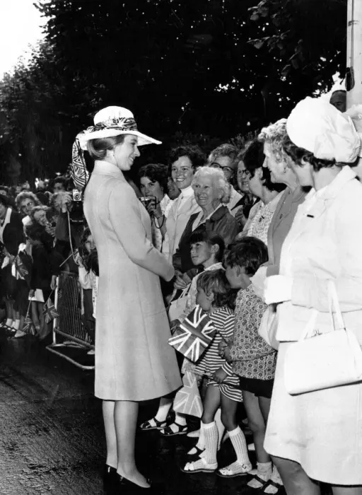 Framed Print : The Royal Family visit Torquay and Dartmouth, Devon. Princess Anne is pictured talking to Framed Print : The Royal Family visit Torquay and Dartmouth, Devon. Princess Anne is pictured talking to