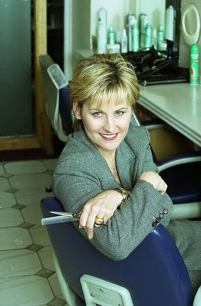 Royal Hairdresser Denise McAdam 1999 in her salon in London