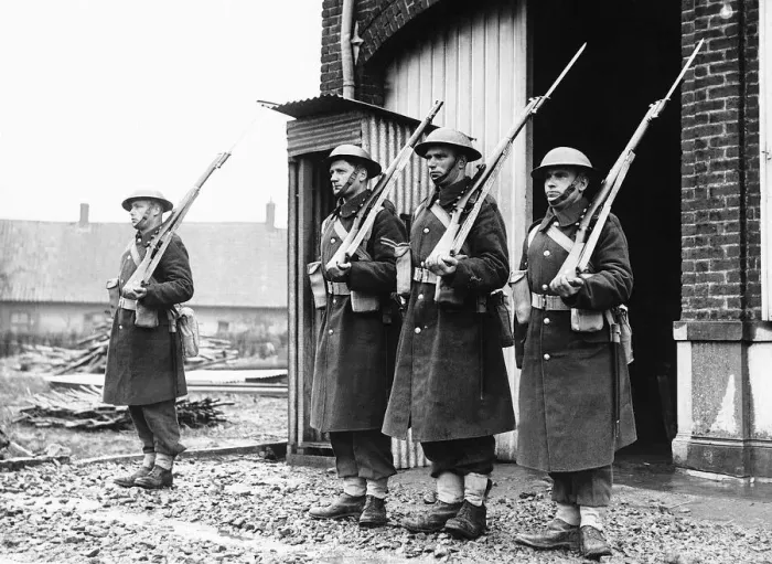 Framed Print : Royal Irish Fusiliers on guard duty during WW2 1940 Framed Print : Royal Irish Fusiliers on guard duty during WW2 1940