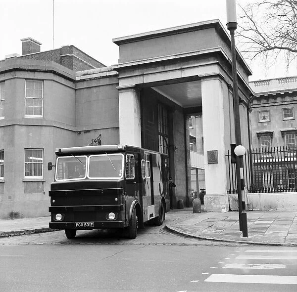 Royal Mint: Coin van pictured leaving the Royal Mint. January 1970 70-00013