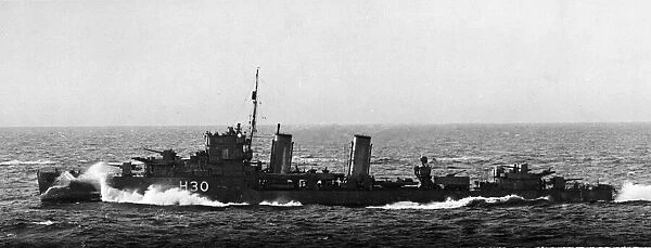 Royal Navy Battleship HMS Beagle, one of the first destroyers in which torpedo tubes were