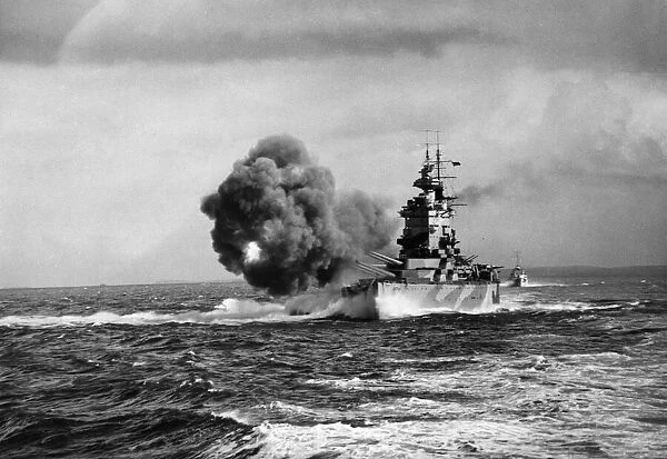 Royal Navy battleship HMS Nelson, one of a force which escorted the recent convoy to