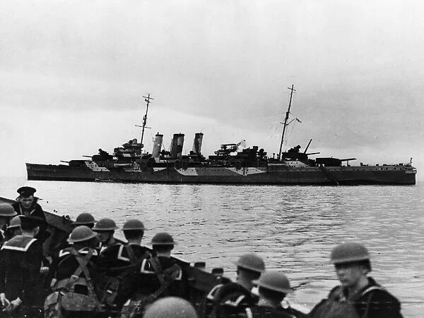 The Royal Navy County Class cruiser HMS Norfolk during the Second World War