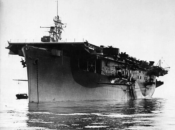 The Royal Navy escort carrier HMS Stalker. January 1944