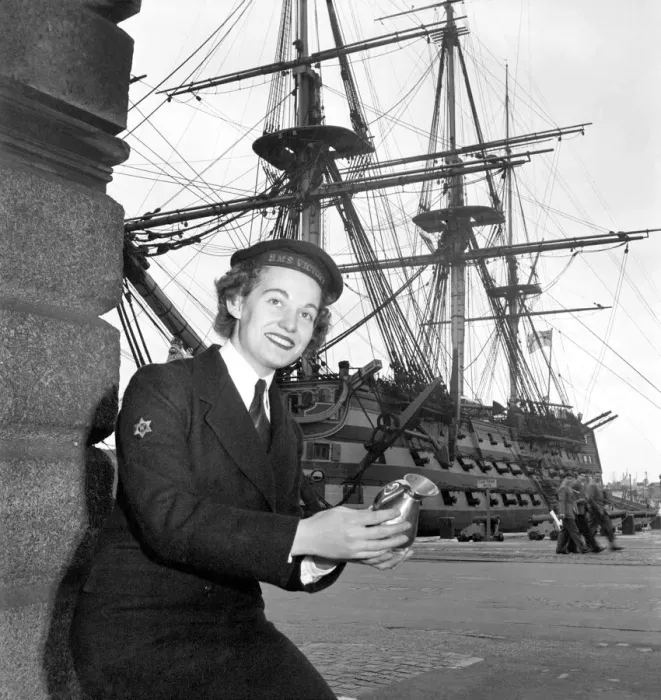 Framed Print : Royal Navy HMS Victory: WREN Margaret Mann 19 a winter in the navy Framed Print : Royal Navy HMS Victory: WREN Margaret Mann 19 a winter in the navy