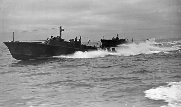Royal Navy motor anti submarine torpedo boats on patrol in the English Channel for German