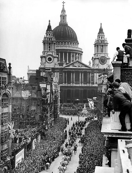 The Royal procession leaving from St Pauls Cathedral after the opening ceremony of
