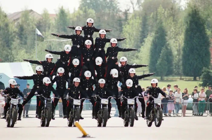 Framed Print : Royal Signals White Helmet Motorcycle Display Team. May 1990 Framed Print : Royal Signals White Helmet Motorcycle Display Team. May 1990