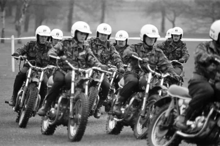 Framed Print : Royal Signals White Helmet Motorcycle Display Team, Darlington Framed Print : Royal Signals White Helmet Motorcycle Display Team, Darlington