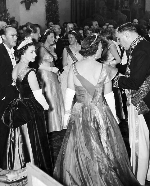 Royal Tour of Holland. Government reception held in The Hague with Prince Bernhardt
